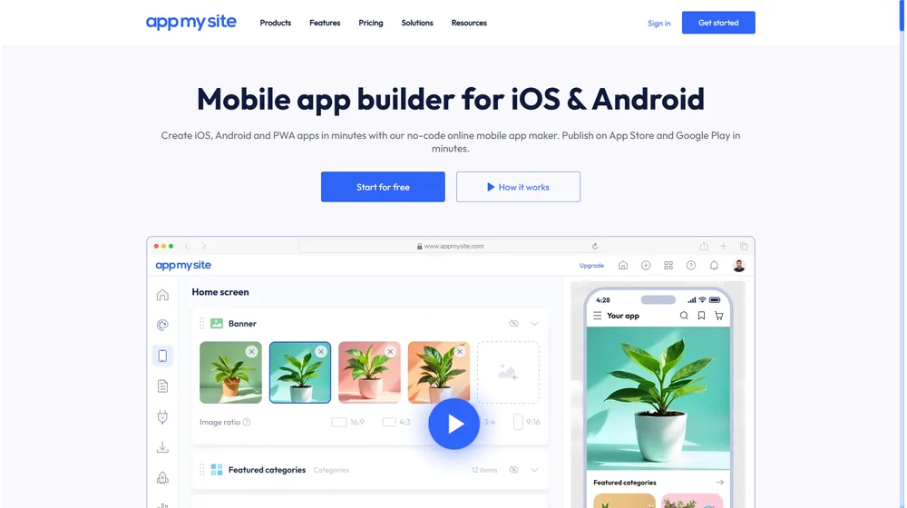 AppMySite dashboard