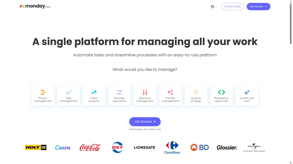 monday.com dashboard